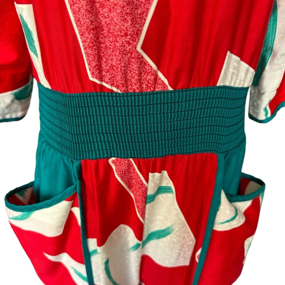 Rare Vintage 80s JEANNE MARC Jumpsuit Colorful Abstract Print Avant Garde - Picture 4 of 15